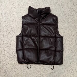Gap Leather Puffer Vest